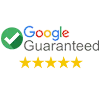 The Google Guaranteed logo features a green checkmark and five yellow stars displayed beneath the text.